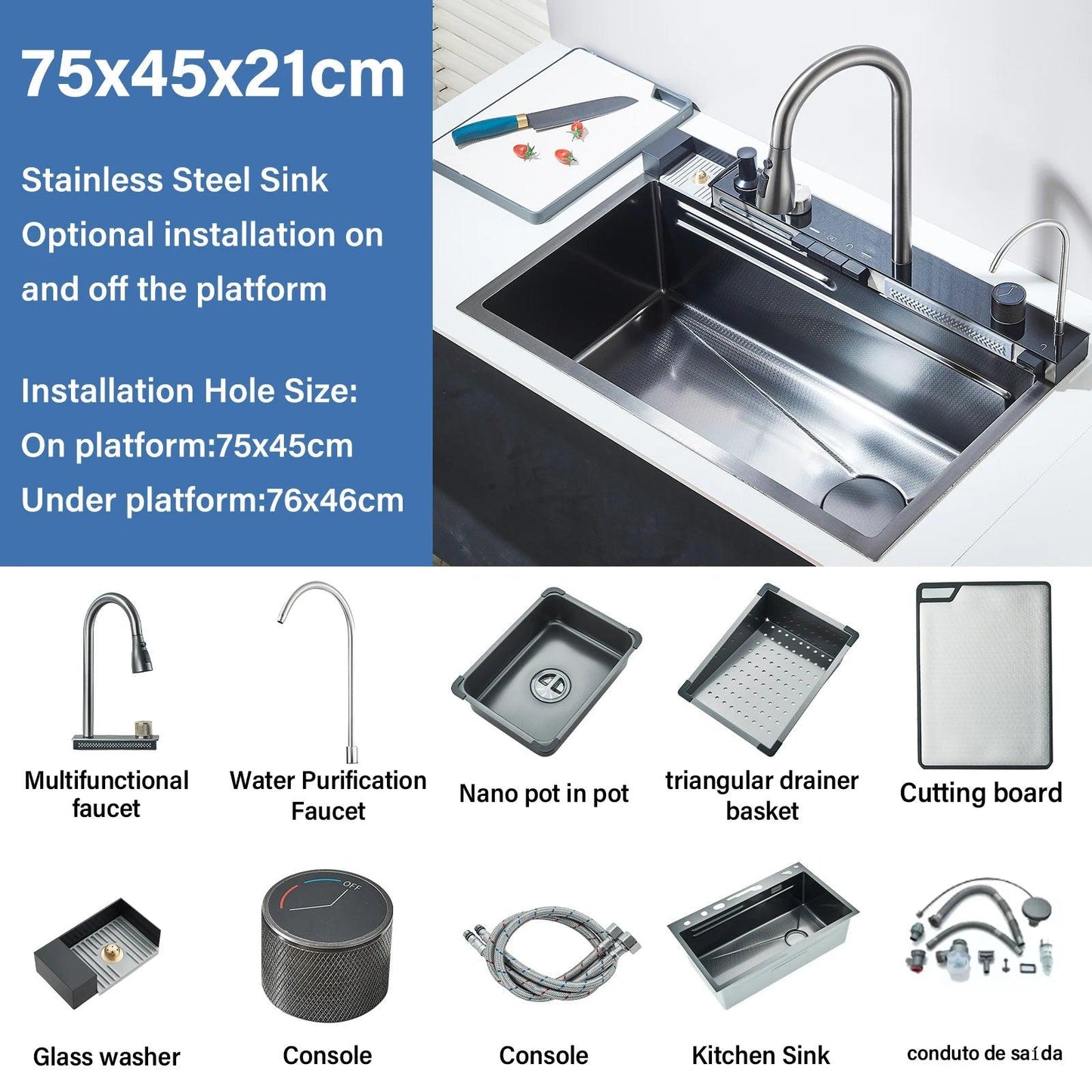 Lavello da Cucina in Acciaio Inox con Rubinetto – Design Moderno - ScontoX