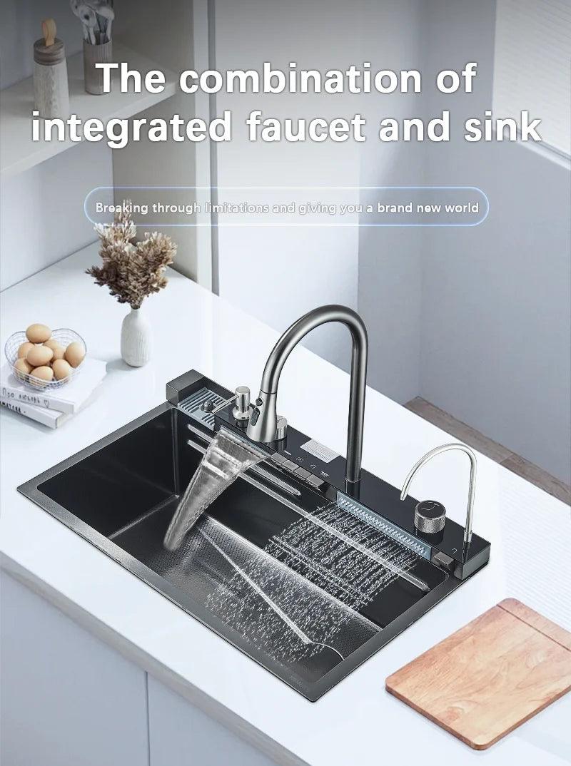 Lavello da Cucina in Acciaio Inox con Rubinetto – Design Moderno - ScontoX