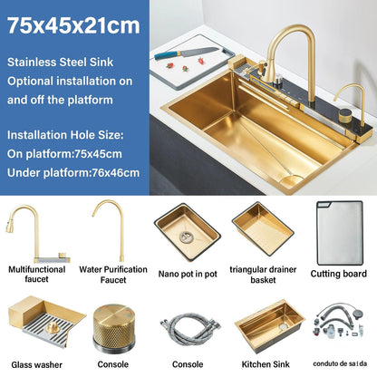 Lavello da Cucina in Acciaio Inox con Rubinetto – Design Moderno - ScontoX